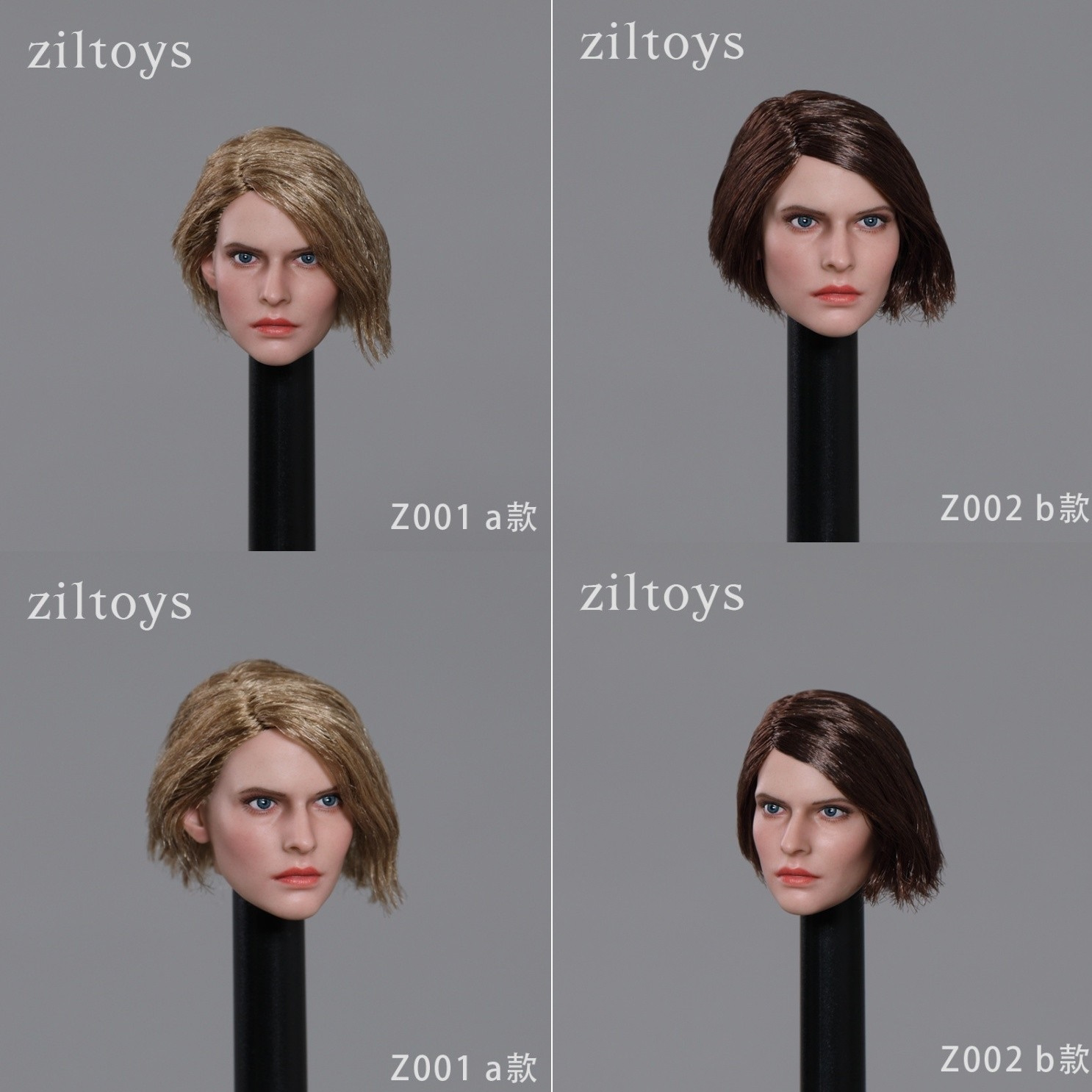Ziltoys 1/6女兵人欧美Z001生化危机美女特警战士特工吉尔头雕