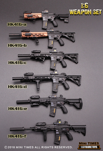 MINITIMES 1/6兵人模型特种部队武器玩具配件HK416现代微缩机枪