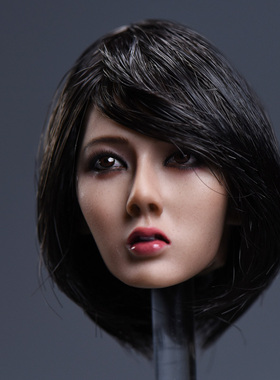 YMTOYS 1:6亚洲中国美女头雕秀适合岚PH包胶长发女素体人偶手办