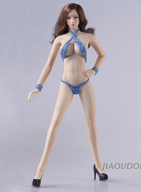 1/6兵人包胶女素体衣服泳衣内衣丁字裤蓝色性感比基尼PH岚UD LD