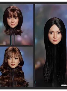 SUPER DUCK 1/6 亚洲美女头雕SDH047 麦色亚洲美女黑长发直发头雕