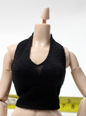 B02-03 1/6兵人模型女士女性性感低胸黑色背心抹胸夏季素体衣服