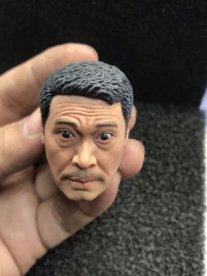 1/6 兵人少林足球黄金右脚吴孟达香港笑星达叔公仔手办模型头雕
