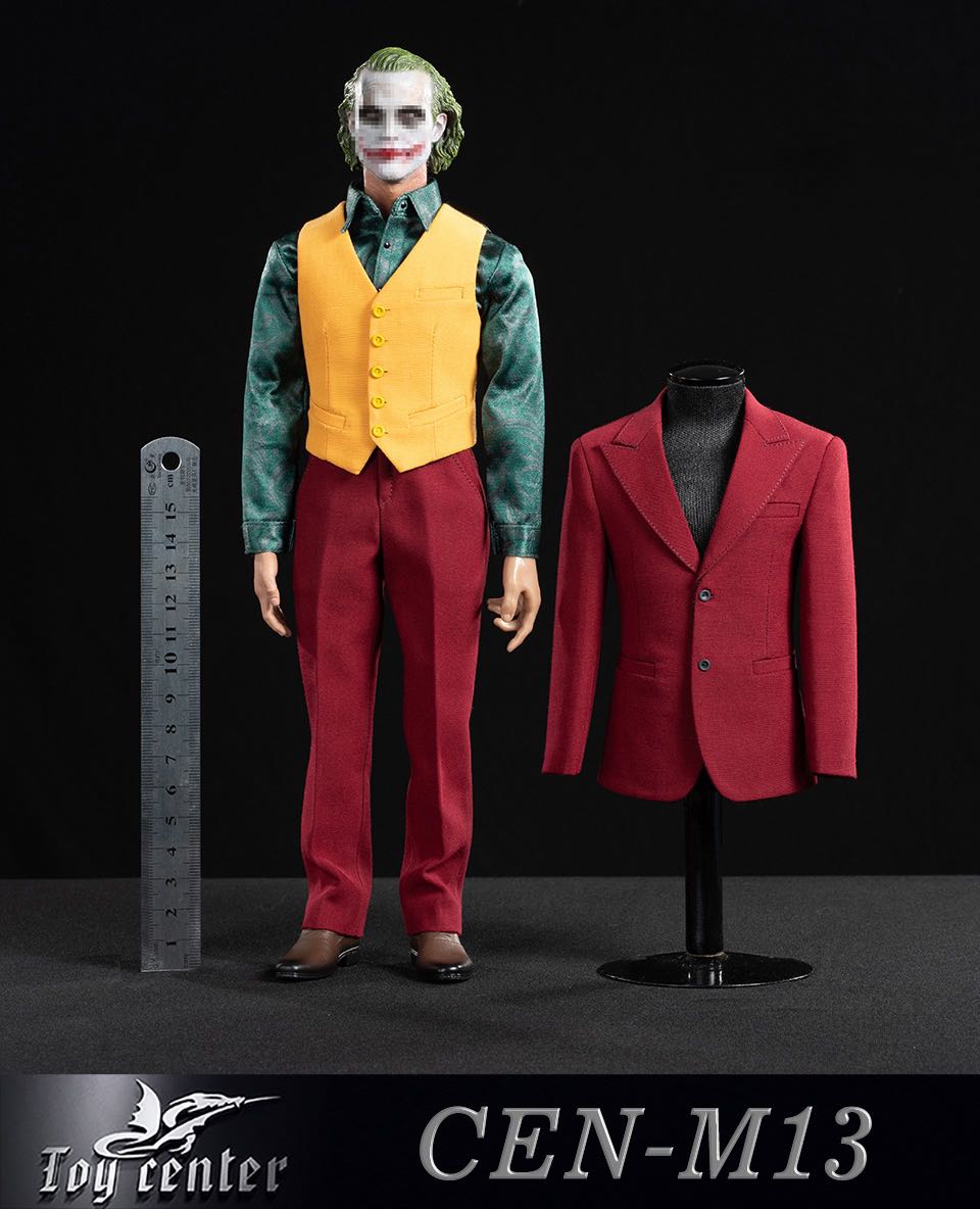 1/6兵人 cen-m13 dc反派杰昆·菲尼克斯新版小丑专属红西服套装