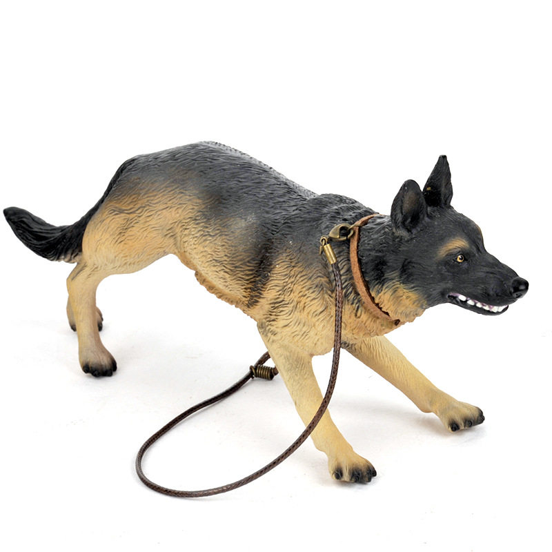 微缩德国牧羊犬兵人模型1/6兵人手办人偶动物警犬场景狗配件玩具