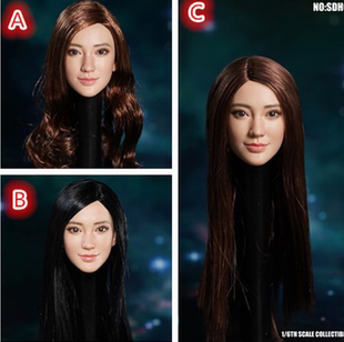 1/6兵人SDH022搭配ph小麦色包胶素体亚洲美女明星神似李晟头雕
