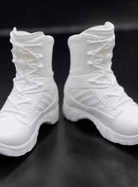 1/6女兵人偶雪地靴短筒靴白色鞋子插脚拆脚岚phicen人偶包胶素体