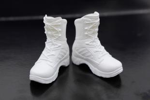 1/6女兵人偶雪地靴短筒靴白色鞋子插脚拆脚岚phicen人偶包胶素体