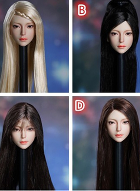 现货1/6兵人模型素体sdh030女头雕古装美女刘海金发亚洲新品白肌