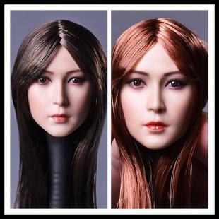 DSTOYS D008 1/6美女写实头雕亚洲植发美女头雕适合岚PH包胶素体