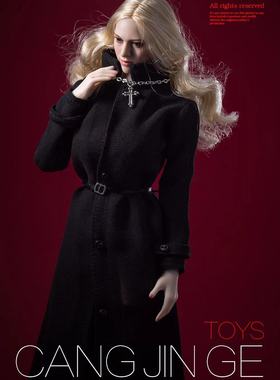 1:6女兵人PH UD 素体黑色风衣呢子大衣内衣裤吊带袜套装人偶衣服