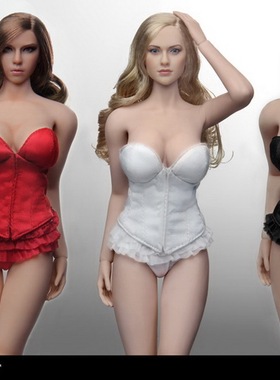 FLIRTY GIRL COLLECTIBLES 1/6裹胸女连体内衣欧式睡衣仿丝绸