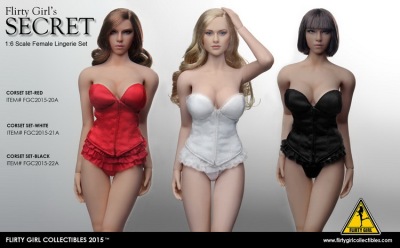 FLIRTY GIRL COLLECTIBLES 1/6裹胸女连体内衣欧式睡衣仿丝绸