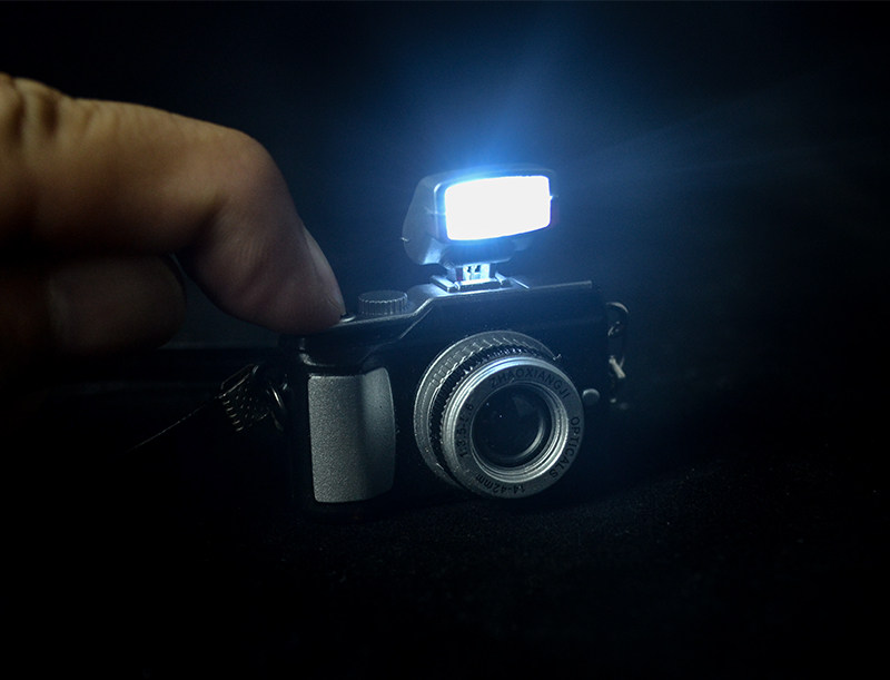 1/6兵人场景12寸手办配件复古单反照相机带闪光灯可亮发光模型