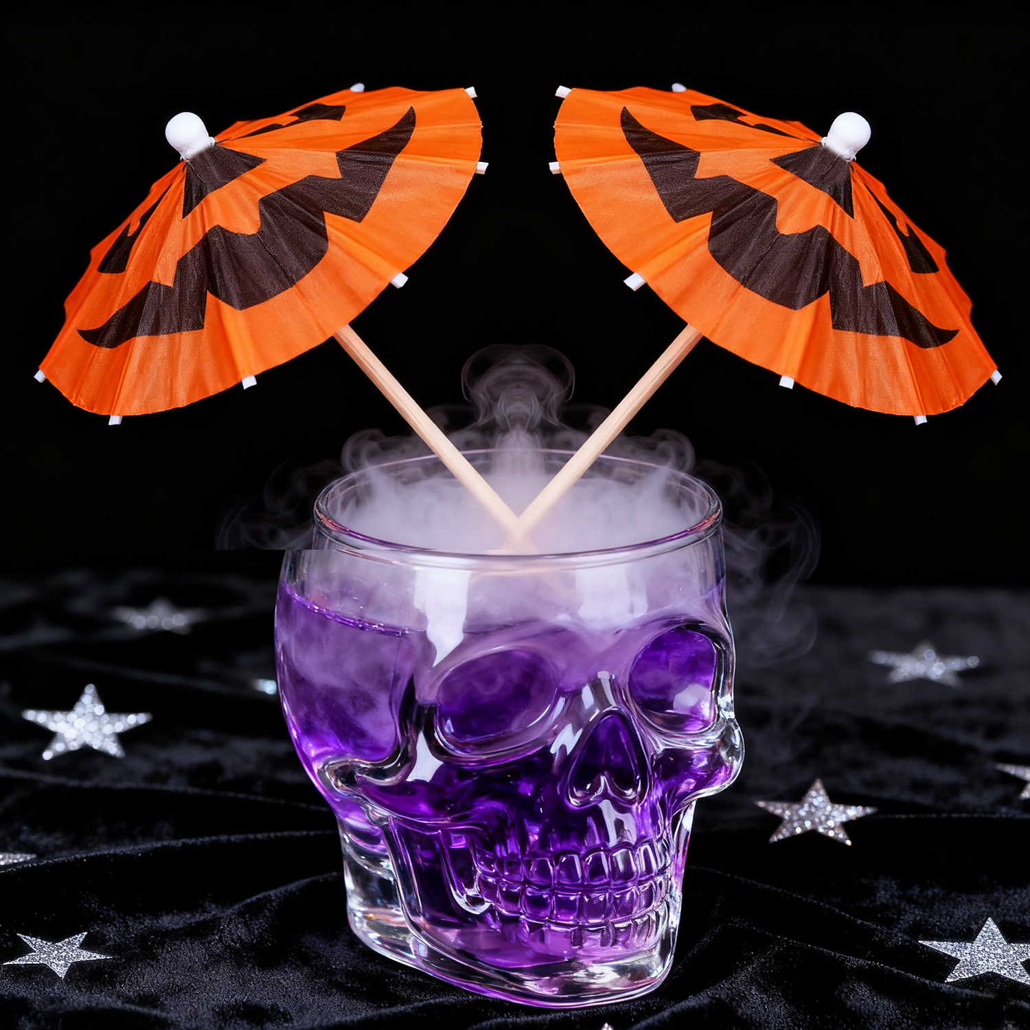 网红万圣节主题小伞签南瓜伞签冷盘装饰插签鸡尾酒装饰水果签创意