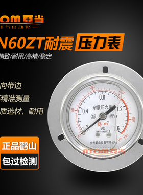 鹳山YN-60ZYN60ZT耐震轴向带边安装式压力表油压液压抗震表防震表