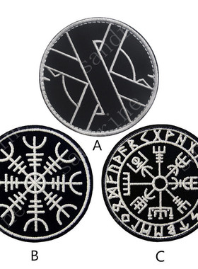 热销北欧维京鲁纳文奥丁标志vking指南针士气臂章魔术贴徽章