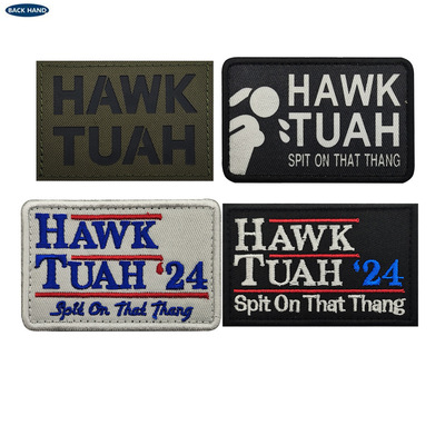 独立站TK新款霍克图亚补丁HAWK TUAH刺绣布贴Hawke's Tuya Patch