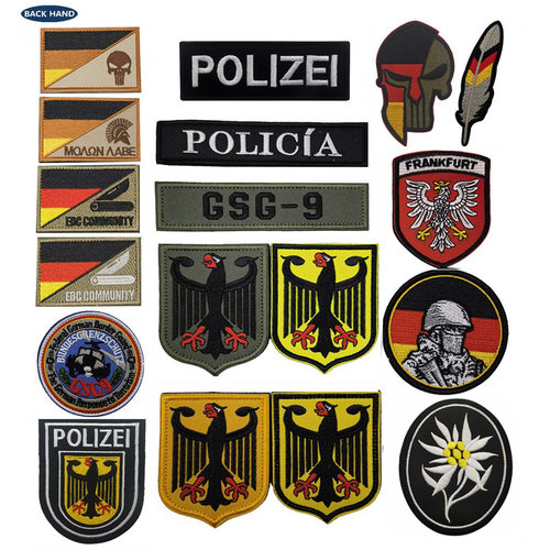 germany polizei patches 德国鹰盾士气章gsg9刺绣布贴魔术贴徽章