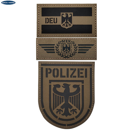 德国DEUtschland POLIZEI鹰臂章激光切割红外反射IR反光魔术贴章