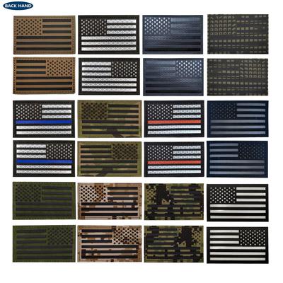 跨境货源现货激光切割美国IR反射战术士气徽章反光魔术贴章星条旗