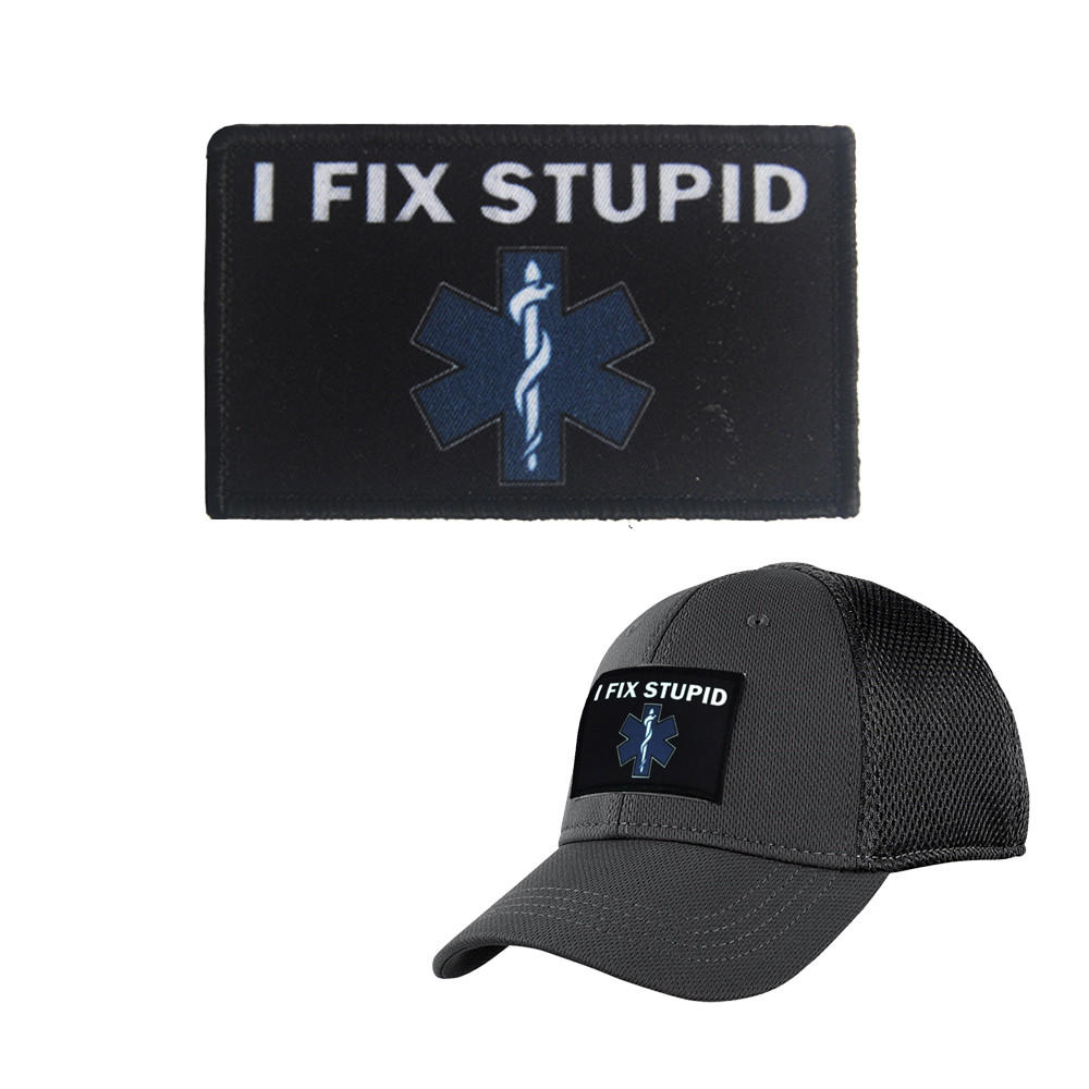 亚马逊曝款货源　现货供应 i fix stupid patch　户外包配贴章