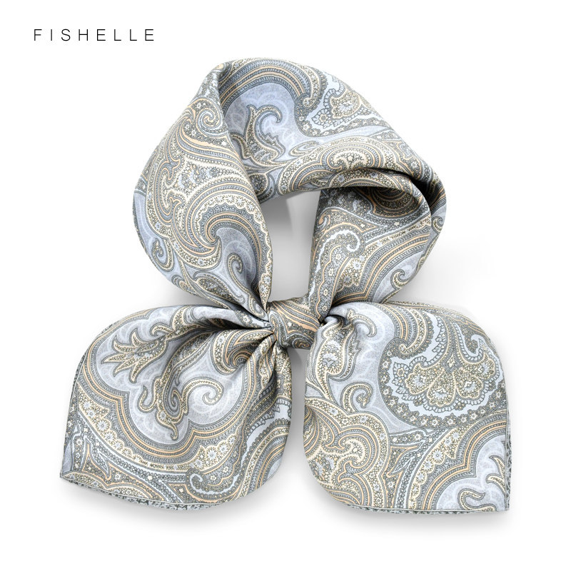 百搭佩斯利真丝小方巾礼盒装女商务西服领巾桑蚕丝丝巾送男士礼物