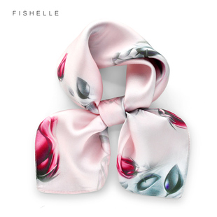 国风粉色真丝丝巾礼盒装桑蚕丝小方巾杭州丝绸礼品送老外老师妈妈