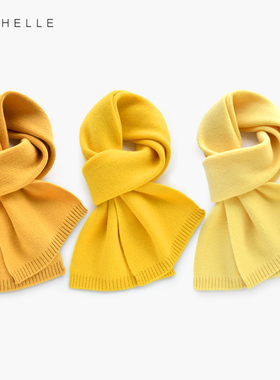 幸福黄色羊毛围巾男女冬季柔软保暖针织毛线围脖礼盒新年生日礼物