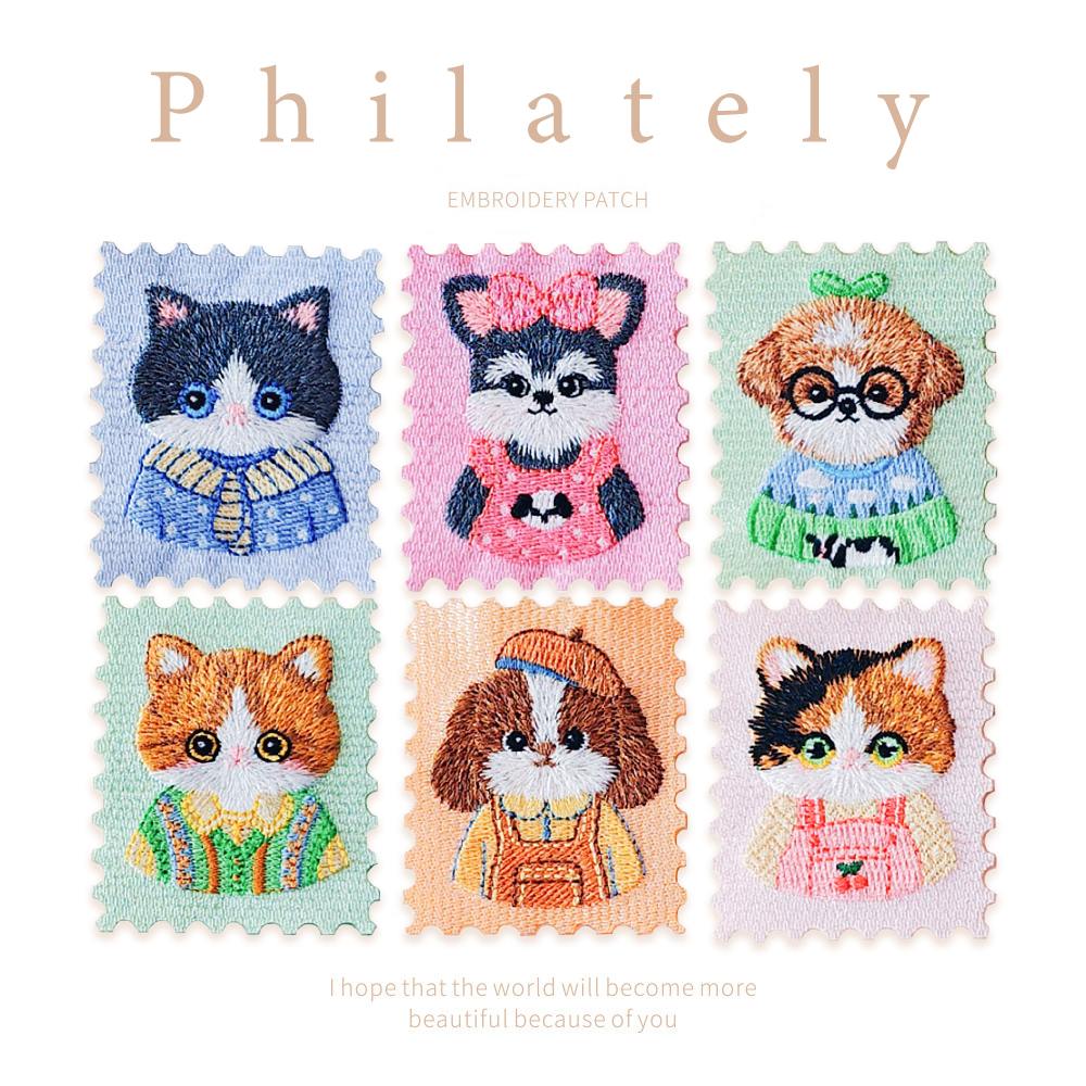 邮票猫猫刺绣贴手账本平板壳