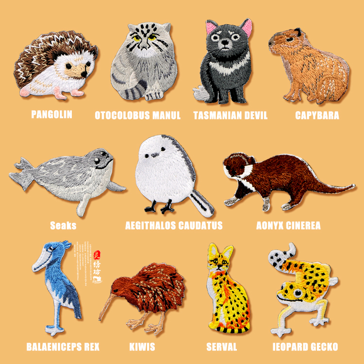 森林小动物熨烫刺绣贴