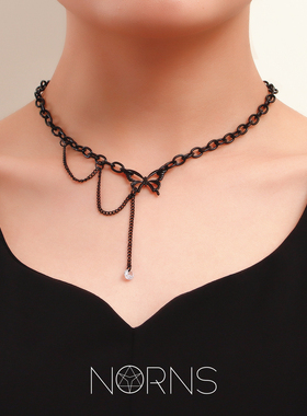 黑色金属简约设计感链条项链