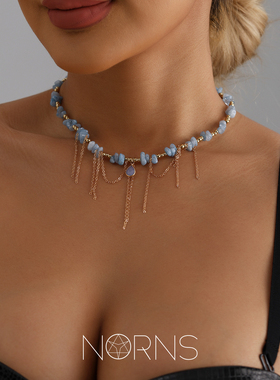 不规则天然石金属流苏