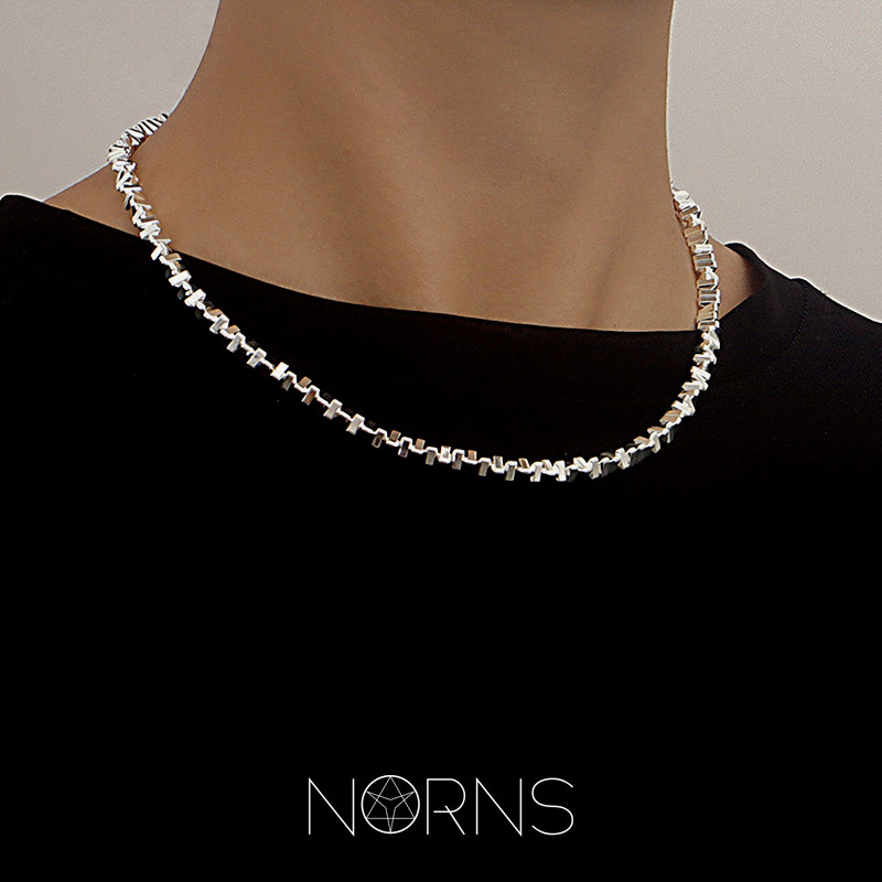 Norns欧美冷淡风简约HM合金小众立体三角形串链高级感INS金属项链
