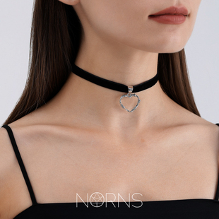 Norns欧美Y2K千禧风格哥特式暗黑叛逆女孩荆棘爱心十字架项链项绳