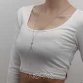 Norns欧美HM简约合金body chain八芒星镶嵌水钻锆石身体链星吊饰