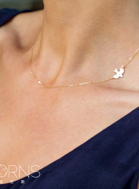 欧美饰品和平鸽短款锁骨链