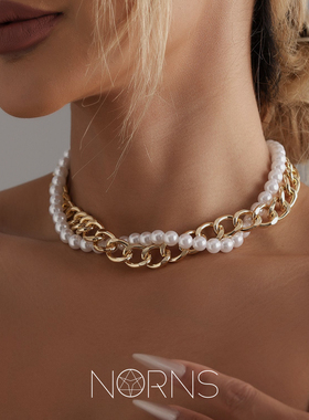 Norns合金+仿珍珠麻花项链