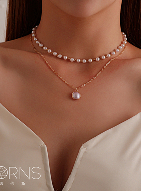 珍珠多层吊坠项链