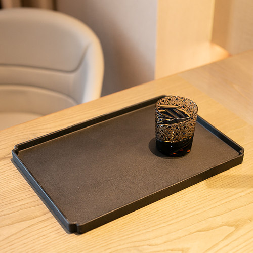 酒店宋式大中号磨砂轻奢风茶盘