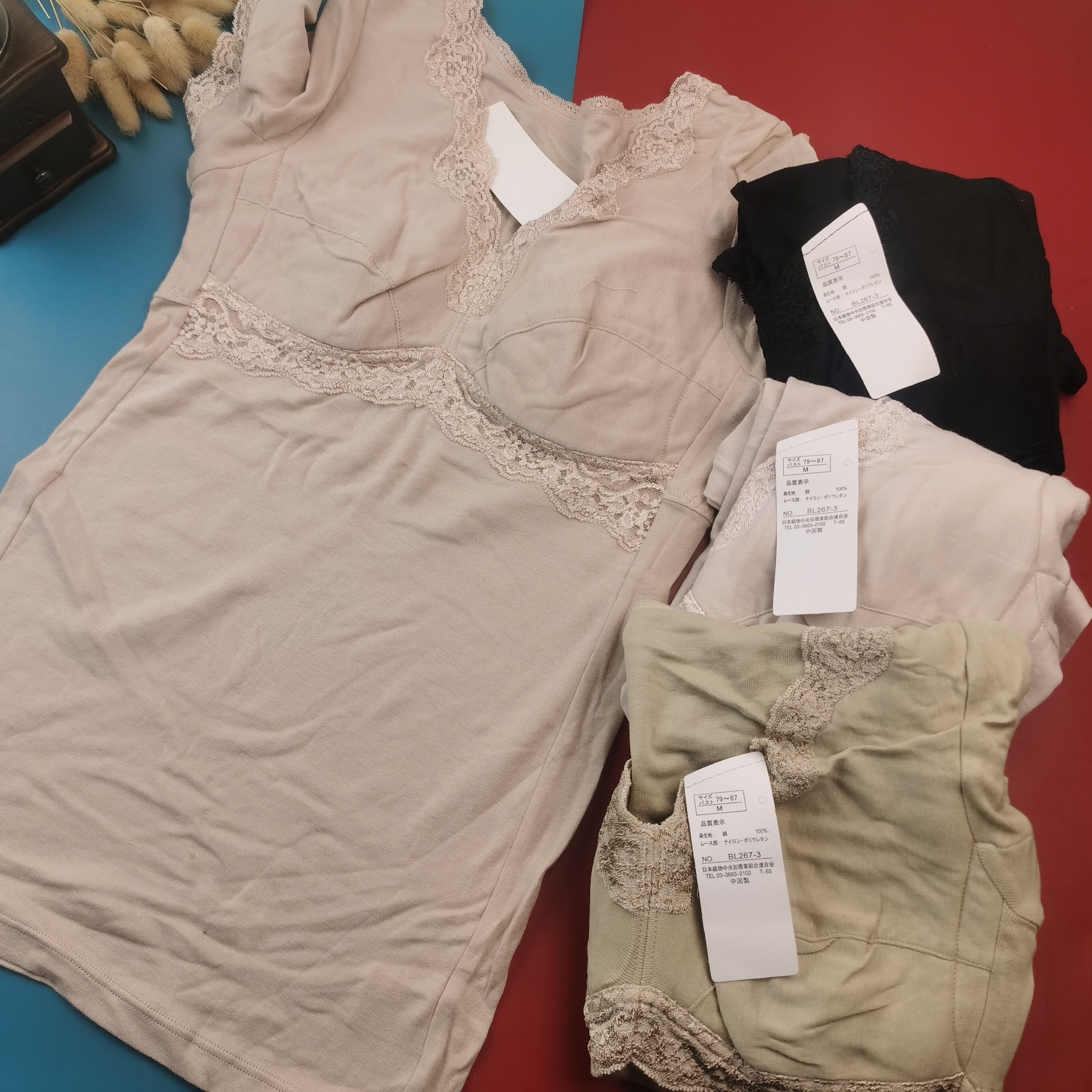 M-4L日单大码文胸一体免穿内衣短袖家居衫棉质腋下吸汗单睡衣上衣