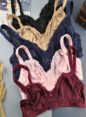 8095BC85BE90CD100B105B大尺码半透明蕾丝花边超薄内衣无钢托文胸