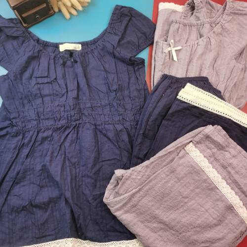 S-L码夏季纯棉梳织短袖5分裤家居服套装透气舒适简约休闲睡衣