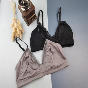 70C7580AC三角杯少女无钢圈薄款 文胸莫代尔面料睡眠内衣大胸显小