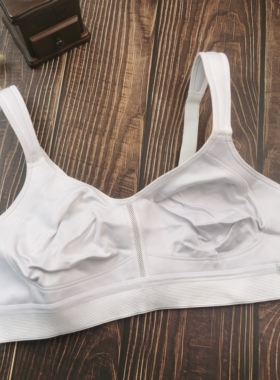 75D80C85CD外贸大码超薄运动文胸宽肩带全罩杯白色无钢圈大胸内衣