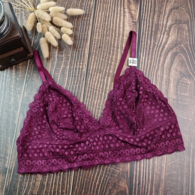 70/75/80BCDE欧美性感蕾丝三角杯内衣女无钢圈超薄大罩杯文胸
