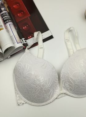 新品特白色光面蕾丝模杯文胸海棉上薄下厚低心位7075808590ABCDE