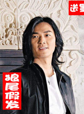 郑伊健男士韩版非主流风中分假发