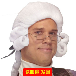 钢琴家演奏音乐宫廷演出表演头套法官律师假发男女儿童成人假发