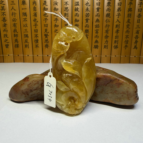 天然岫玉玉兰花吊坠花开富贵